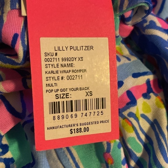 New! Lilly Pulitzer Karlie Wrap Romper Size XS - Picture 4 of 5